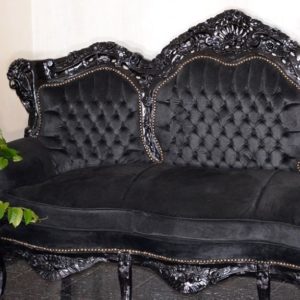 stylowa kanapa sofa barokowa czarna